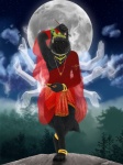 anthro cloud detailed_background female forest hindu moon nature night outside plant religion silk sky solo tree fuzzycoma reesa canid canine canis mammal spirit wolf 3:4 hi_res