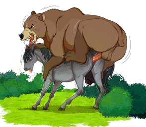 animal_genitalia animal_penis animal_vulva anus balls brown_body brown_fur butt duo equine_anus equine_genitalia equine_vulva erection female female_penetrated feral feral_on_feral feral_penetrated feral_penetrating feral_penetrating_feral from_behind_position fur genitals grey_body grey_fur hooves interspecies male male/female male_penetrating male_penetrating_female mane open_mouth penetration penile penile_penetration penis penis_in_vagina perching_position puffy_anus sex standing standing_sex teats teeth tongue vaginal vaginal_penetration vulva shebeast asinus bear donkey equid equine mammal 2025 digital_drawing_(artwork) digital_media_(artwork) hi_res