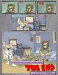 anthro aubry balls breaking_the_fourth_wall brokowski canid canine canis clothing comic dasyurid dasyuromorph dialogue domestic_dog duo english_text felid flaccid front_view furniture genitals herding_dog hi_res humanoid_genitalia humanoid_penis lion looking_away male male/male mammal marsupial military nipples nude open_mouth pantherine pastoral_dog pecs penis profanity reclining seaman_hardy sitting slightly_chubby sofa speech_bubble tasmanian_devil text uniform welsh_corgi whiskers