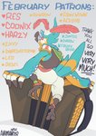 accordion anthro avian_feet beak black_beak butt clothed clothing feathers green_clothing musical_instrument open_beak open_mouth raised_tail solo tail tail_feathers animancer breath_of_the_wild nintendo patreon the_legend_of_zelda kass_(tloz) avian bird rito