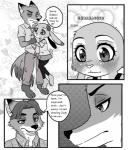 2016 anthro canid canine comic dialogue disney english_text female fox fur gideon_grey hi_res judy_hopps lagomorph leporid male mammal nacchan96 nick_wilde rabbit red_fox text true_fox zootopia