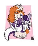 anthro carrying_another carrying_partner cheek_tuft clothing duo eye_spots eyes_closed facial_tuft feet_up floppy_ears fur hair half-closed_eyes hoodie lying male multicolored_body multicolored_fur narrowed_eyes on_back orange_body orange_fur pawpads paws pink_pawpads purple_body purple_fur smile topwear tuft two_tone_body two_tone_fur white_body white_fur white_hair freckles_(artist) pecas_(freckles) bird_dog canid canine canis domestic_dog hunting_dog mammal spaniel welsh_springer_spaniel 2023