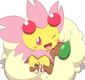 blush bodily_fluids chibi cum cum_in_vagina cum_inside duo female female/female feral genital_fluids genitals kemono plant rear_view simple_background tears vulva young minami_(artist) nintendo pokemon cherrim elemental_creature flora_fauna generation_4_pokemon generation_5_pokemon pokemon_(species) sunshine_form_cherrim whimsicott hi_res
