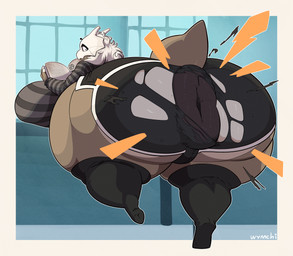 anthro anus anus_expansion anus_outline bent_over big_anus big_breasts big_butt black_anus bone bone_mask book bottomwear breasts butt clothed clothing detailed_background expansion female gaping gaping_anus hair hotpants huge_anus huge_breasts huge_butt hyper hyper_anus hyper_butt legwear long_sleeve_shirt mask multicolored_body occult_symbol pentagram puffy_anus raised_leg reading reading_book shorts skull skull_mask solo stockings surprised symbol tail thick_thighs torn_clothing two_tone_body voluptuous_female white_hair wynnchi nintendo pokemon tammy_(void_dew) cubone generation_1_pokemon pokemon_(species) 2026 absurd_res hi_res watermark