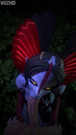 balls big_penis black_hair blue_body blue_skin breasts clothed clothing deep_throat duo erection fellatio female female_focus female_penetrated first_person_view genitals hair hands_on_hips huge_penis human_pov humanoid_genitalia humanoid_penis kneeling kneeling_oral_position long_ears looking_at_genitalia looking_at_penis looking_at_viewer male male/female male_penetrating male_penetrating_female male_pov nature nude open_mouth oral oral_penetration outdoor_nudity outside penetration penile penis penis_in_mouth sex slurping tail tattoo text white_body yellow_eyes vozhd opennsfwsp_(sfx) opennsfwsp_(va) samzan_(modeler) james_cameron's_avatar varang_(avatar) alien alien_humanoid human humanoid mammal na'vi 3d_(artwork) 3d_animation 9:16 animated digital_media_(artwork) hi_res high_framerate short_playtime sound webm