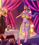 anthro clothing costume dancing duo ear_piercing ear_ring female genitals horn male masturbation penis piercing ring_piercing caliluminos mythology shantae_(series) wayforward private shantae equid equine felid feline horse mammal mythological_creature mythological_equine pony unicorn absurd_res hi_res