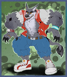 abs alternate_species anthro barazoku belt biceps big_muscles bottomwear claws clock clothing ear_piercing eyebrows fangs fur glowing glowing_eyes grey_body grey_fur jacket letterman_jacket male muscular muscular_anthro muscular_arms muscular_male muscular_thighs orange_sclera pants pecs piercing ring sharp_teeth solo tail teeth thick_eyebrows topwear torn_bottomwear torn_clothing torn_pants watch white_body white_fur wristband vaniwulf activision crash_bandicoot_(series) mythology tiny_tiger werewolf_tiny_tiger canid canine dasyuromorph mammal marsupial mythological_canine mythological_creature recently_extinct_species thylacine werecanid werecanine werecreature werewolf 2019 hi_res