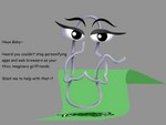 female grey_background not_furry paper_clip simple_background solo text what where_is_your_god_now cung microsoft microsoft_office clippit animate_inanimate 4:3 english_text hi_res