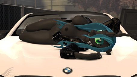 anthro anthrofied areola big_breasts black_areola black_breasts black_nipples breasts car choker clothing collar female horn jacket jewelry leather leather_clothing leather_jacket leather_topwear lying mostly_nude necklace nipples solo topwear vehicle rainium bmw friendship_is_magic hasbro my_little_pony queen_chrysalis_(mlp) ych_(character) changeling_(mlp) equid equine horse mammal pony 16:9 3d_(artwork) digital_media_(artwork) hi_res widescreen