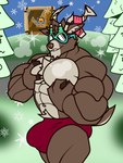 abs anthro antlers beard biceps breath bulge clothing ear_tuft eyewear eyewear_only facial_hair flexing glasses glasses_only hill horn inner_ear_fluff looking_at_viewer male muscular muscular_male nude panting pec_grab pecs plant quads smile snow solo steam sunglasses tree tuft underwear wearing_glasses lanopoli shibidyboop epic_games fortnite dolph_(fortnite) fishstick_(fortnite) deer fish mammal marine new_world_deer reindeer 3:4 hi_res