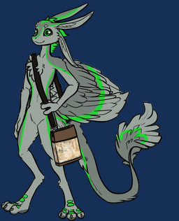 3_fingers 3_toes 4_ears anthro bag belly biped black_sclera blinking brown_bag chest_tuft claws digitigrade feather_hair feathered_wings feathers featureless_crotch feet finger_claws finger_pawpads fingers green_body green_eyes green_feathers green_hair green_markings green_scutes green_wings grey_arms grey_belly grey_body grey_chest grey_claws grey_ears grey_face grey_feathers grey_inner_ear grey_inner_ear_fluff grey_legs grey_sclera grey_tail grey_torso grey_wings hair inner_ear_fluff long_neck male male_anthro markings multi_ear nude nude_anthro nude_male pseudo_hair scutes shoulder_bag simple_background solo standing tail tail_fur tail_tuft toe_claws toes transparent_background tuft winged_arms wings corbledorf aaron_(avali) avali avian 2026 alpha_channel animated animated_webp hi_res male_(lore)