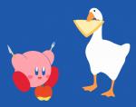 ambiguous_gender beak blue_background blush cutlery duo food fork kitchen_utensils knife open_mouth open_smile picnic pink_body sandwich_(food) simple_background smile tools tastelesssandwiches kirby_(series) kirby_with_a_knife nintendo untitled_goose_game goose_(untitled_goose_game) kirby alien anatid anseriform anserinae avian bird goose waddling_head 2019 absurd_res crossover digital_media_(artwork) hi_res