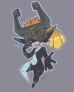 breasts female fingers front_view hair looking_at_viewer navel nude nude_female nude_humanoid pointy_ears simple_background smile solo teeth tongue advos nintendo the_legend_of_zelda twilight_princess midna humanoid twili 2026 4:5 digital_drawing_(artwork) digital_media_(artwork) hi_res