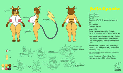 anthro bdsm big_breasts bondage bound breast_play breast_suck breasts clothing cuddling female female/female gynomorph gynomorph/female huge_breasts intersex intersex/female male male/female pregnant pregnant_female sex sucking text titfuck wardrobe_malfunction faelocke nintendo pokemon julia_sparks_(faelocke) eeveelution espeon generation_1_pokemon generation_2_pokemon generation_5_pokemon generation_8_pokemon pokemon_(species) raichu serperior sneasler vaporeon hi_res model_sheet sketch
