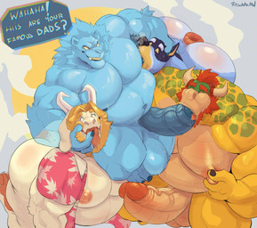 aloha_shirt anthro anthro_on_anthro anus areola armpit_fetish armpit_hair armpit_play armpit_sniffing balls barazoku beard belly belly_squish biceps big_balls big_butt big_muscles big_pecs big_penis bodily_fluids body_hair bottomless bottomless_anthro bottomless_male bubble_butt butt claws clothed clothed/nude clothing daddy_kink deltoids dialogue dominant dominant_anthro dominant_male drooling erection eye_roll eyebrows facial_hair finger_in_mouth fish_hooking foreskin fur gaping gaping_anus genitals glans glistening glistening_body group group_sex hair horn huge_balls huge_butt huge_muscles huge_pecs huge_penis humanoid_genitalia humanoid_penis kneeling looking_pleasured male male/male multiple_subs_one_dom musclegut muscular muscular_anthro muscular_male musk nails narrowed_eyes navel nipple_fetish nipple_pinch nipple_play nipples non-mammal_balls non-mammal_nipples nude open_clothing open_mouth open_shirt open_smile open_topwear pattern_clothing pattern_shirt pattern_topwear pecs penis pinch puffy_anus quads saliva saliva_on_penis saliva_on_tongue sex shirt simple_background smile sniffing squish submissive submissive_anthro submissive_male sweat teeth text thick_arms thick_penis thick_thighs tongue tongue_out topwear tuft unretracted_foreskin vein ritsukaxan bluey_(series) mario_bros nintendo undertale_(series) asgore_dreemurr bandit_heeler bowser ritsukaxan_(character) australian_cattle_dog boss_monster_(undertale) bovid canid canine canis caprine cattledog domestic_dog felid goat herding_dog koopa mammal pantherine pastoral_dog scalie 2025 crossover english_text signature