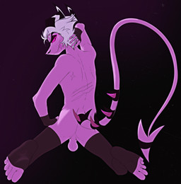 anthro backsack balls butt feet foot_focus genitals humanoid_feet male plantigrade solo suicidedragon hellaverse helluva_boss striker_(helluva_boss) demon humanoid imp scalie snake_demon absurd_res hi_res