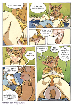 5_fingers anthro anthro_on_anthro beach beach_towel blush bottomwear breasts clothed clothed_anthro clothed_female clothed_male clothing day dress duo feathers female fingering fingering_through_clothing fingers fur grass humanoid_hands interspecies male male/female nervous on_ground outside page_number panties plant public sand shirt shorts sitting sitting_on_ground sundress tail tan_body tan_fur text topwear towel underwear white_body white_feathers kantachibli clover_(kantachibli) phillip_(kantachibli) avian bird bovid bovine cattle heron mammal pelecaniform comic english_text hi_res url