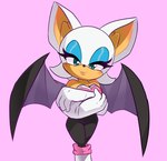 anthro bat_wings breasts eyeshadow female makeup membrane_(anatomy) membranous_wings narrowed_eyes simple_background smile solo wings nin10ja sega sonic_the_hedgehog_(series) rouge_the_bat bat mammal 2021 hi_res