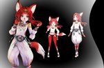 anthro armwear blue_eyes clothing detached_sleeves female hair multiple_expressions pose red_hair unknown_artist koei_tecmo warriors_(game_series) warriors_all-stars tamaki_(warriors) 3d_(artwork) alpha_channel digital_media_(artwork) hi_res