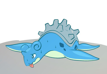 1_horn abstract_background ambiguous_gender blue_body blue_eyes blue_spots bodily_fluids flippers grey_background grey_shell horn long_neck lying markings mouth_closed multicolored_body shell simple_background solo spots spotted_markings sweat sweatdrop tail tan_body tongue tongue_out white_background white_sclera momensarada nintendo pokemon generation_1_pokemon lapras pokemon_(species) 2022 colored hi_res