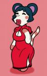 anthro blush breasts clothed clothing featureless_feet featureless_hands feet female hair lips simple_background smile solo thick_lips thick_thighs wide_hips mr.under animal_crossing nintendo greta_(animal_crossing) mammal mouse murid murine rodent 2017 digital_media_(artwork) hi_res