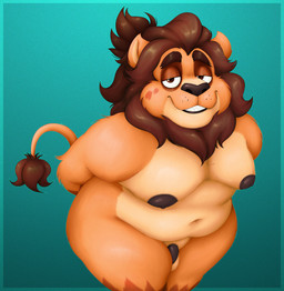 anthro balls bedroom_eyes bent_over big_butt black_nipples brown_body brown_eyes brown_fur brown_hair brown_mane brown_nose brown_tail butt fur genitals hair half-closed_eyes hands_behind_back huge_butt looking_at_viewer male mane moobs multicolored_body multicolored_fur narrowed_eyes navel nipples nude obese obese_anthro obese_male orange_body orange_ears orange_fur orange_tail overweight overweight_anthro overweight_male penis ponytail pose seductive sharp_teeth small_balls small_penis smile solo tail teeth thick_thighs three-quarter_view two_tone_tail sinood1e stevo_(nood1e) felid lion mammal pantherine 2025 absurd_res digital_media_(artwork) hi_res