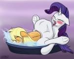 bedpan birth duo female feral feral_pred feral_prey genitals hooves horn pussy simple_background unbirthing underhoof vaginal vore variant_(artist) friendship_is_magic hasbro my_little_pony mythology applejack_(mlp) rarity_(mlp) earth_pony equid equine horse mammal mythological_creature mythological_equine pony unicorn digital_media_(artwork)