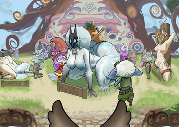 all_fours anthro areola ass_up big_breasts big_butt bite_mark bodily_fluids breast_milking breasts butt collar doggystyle female female/female forced from_behind_position genitals group horn huge_butt huge_hips huge_thighs humanoid_pointy_ears interspecies lactating larger_female leash leashed_collar male male/female milk nipples oral oral_penetration penetration penis pointy_ears puffy_areola rape restrained restraints sex sex_slave size_difference slave smaller_female smaller_male submissive submissive_anthro submissive_female submissive_humanoid thick_thighs wide_hips nidror league_of_legends riot_games tencent diana_(lol) kindred_(lol) lamb_(lol) leona_(lol) lulu_(lol) morgana_(lol) rumble_(lol) soraka teemo_(lol) tristana_(lol) bovid caprine horned_humanoid human humanoid mammal sheep yordle hi_res