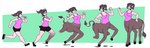 athletic athletic_female basic_sequence breasts clothing female five_frame_image five_frame_sequence growth hair hooves human_to_taur linear_sequence multi_frame_sequence ponytail running shirt simple_background smile solo species_transformation surprise tail tail_growth topwear transformation transformation_sequence artist-chan european_mythology greek_mythology mythology centaur equid equid_taur human humanoid_taur mammal mammal_taur taur 2019 hi_res sequence