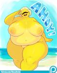 :d big_breasts blonde_hair breasts dialogue eyes_closed female genitals glistening glistening_body hair huge_breasts navel nipples not_furry nude obese obese_female open_mouth overweight overweight_female overweight_humanoid patreon_logo pussy short_hair smile solo suntan teeth text thick_thighs tongue website_logo wide_hips yellow_body yellow_skin dieselbrain patreon sucy cyclops humanoid english_text hi_res url