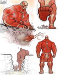 abs biceps building_penetrated ejaculation exposed_muscle feet genitals macro male pecs penis quads solo stomping vein veiny_penis darkai attack_on_titan colossal_titan humanoid hi_res