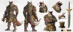 anthro armor fluffy fluffy_tail fur leather leather_armor male multicolored_body multicolored_fur muscular muscular_anthro muscular_male renzartwork solo tail dungeons_and_dragons hasbro wizards_of_the_coast asmodegan canid canine demon fox humanoid hybrid mammal absurd_res hi_res