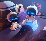 balls blue_blush blush bodily_fluids cum duo erection female genital_fluids genitals heart_symbol machine male masturbation not_furry penis pussy screen screen_face sweat vibrating vr_headset bj_(artist) astro_bot_(series) playstation playstation_4 playstation_vr sony_corporation sony_interactive_entertainment astro_(astro_bot) humanoid robot robot_humanoid 2023 digital_media_(artwork) hi_res