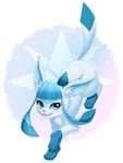 4_toes blue_body blue_fur blush feet female feral fur happy leg_markings markings quadruped solo tail toes fluffy_hinu nintendo pokemon eeveelution generation_4_pokemon glaceon pokemon_(species) 3:4 absurd_res hi_res