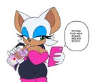 anthro armwear beverage breasts cellphone cleavage clothed clothing container cup dialogue drinking elbow_gloves electronics eyelashes female gloves green_eyes handwear membrane_(anatomy) membranous_wings phone smartphone solo speech_bubble text wings omegasunburst grimace_shake mcdonald's sega sonic_the_hedgehog_(series) rouge_the_bat bat mammal 2023 5:4 english_text hi_res meme