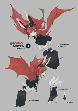 accessory animal_ears anthro attachment bat_ears bat_tail bat_wings biped black_clothing black_dress black_nails blue_eyes bottomwear breasts chinese_commentary cleavage clip_on clothed clothing colored_nails commentary dress electronics english_commentary eyewear eyewear_on_head fangs female flower flying footwear fur hair hair_accessory hairband headphones high-angle_view high_heels hook kemono light_smile looking_ahead looking_down medium_breasts medium_hair membrane_(anatomy) membranous_wings mouth_closed multiple_angles nails plant puffy_shorts red_body red_fur red_hair ribbons shoes shorts side_view simple_background solo suitcase sunglasses teeth text tsurime white_bottomwear white_clothing white_shorts wings tyson_tan freedom_planet galaxytrail maria_notte bat mammal megabat 2017 2018 absurd_res digital_media_(artwork) hi_res krita_(artwork) model_sheet signature