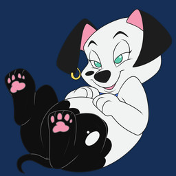 black_nose collar ear_piercing feet_up female feral fur green_eyes half-closed_eyes lying markings narrowed_eyes on_back open_mouth pawpads piercing simple_background solo spots spotted_body spotted_fur transparent_background young lonbluewolf 101_dalmatians 101_dalmatians:_the_series disney two-tone_(101_dalmatians) canid canine canis dalmatian domestic_dog mammal 1:1 alpha_channel