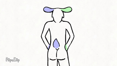 anthro butt green_ears male no_shading nude rear_view shaking_butt simple_coloring solo y_shaped_butt_crack barkbeast lagomorph leporid mammal rabbit 16:9 animated loop no_sound short_playtime video widescreen