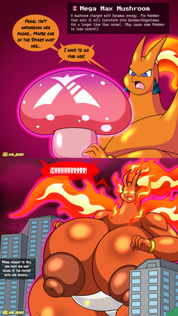 anthro belly big_breasts big_butt bracelet breasts butt casual_nudity city clothing dynamax eyes_closed female fire flaming_hair freckled_butt freckled_face freckles fungus glistening glistening_body growling growth hair hoodie huge_breasts huge_butt huge_thighs hyper hyper_breasts jewelry larger_female macro mature_female max_mushroom mushroom nipples orange_body overweight overweight_anthro overweight_female ponytail pseudo_hair size_difference slightly_chubby slightly_chubby_female solo tail text thick_thighs topwear transformation wide_hips wings al_gx mythology nintendo pokemon opal_(al_gx) charizard dragon generation_1_pokemon generation_8_pokemon gigantamax_charizard gigantamax_pokemon lizard mythological_creature mythological_scalie pokemon_(species) reptile scalie 9:16 absurd_res comic digital_media_(artwork) english_text hi_res
