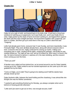 anthro chair clothing desk furniture male office office_chair paper pencil_(object) sigh solo table text crossman animal_crossing nintendo digby_(animal_crossing) english_text
