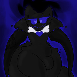 anthro bat_wings bulge female hands_behind_back heart_eyes heart_symbol looking_at_viewer membrane_(anatomy) membranous_wings solo thick_thighs wings apollysabyss apollyon_(apollysabyss) angel bat fallen_angel mammal 1:1 black_and_blue monochrome