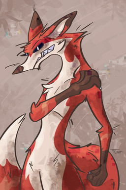 anthro big_tail blue_teeth brown_markings curled_fingers fox_tail fur fur_tuft grin grinning_at_viewer hand_on_shoulder leg_markings male markings pupils slim smile smiling_at_viewer socks_(marking) solo standing tail teeth tuft white_pupils the_foxitect canid canine fox mammal red_fox true_fox 2:3 absurd_res digital_drawing_(artwork) digital_media_(artwork) hi_res
