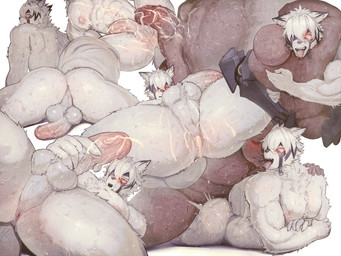 5_fingers abs anal anal_penetration anthro anthro_penetrated anus backsack ball_tuft balls biped black_ear_tips black_highlights black_nose blush bodily_fluids butt cheek_tuft chest_tuft claws cum cum_from_ass cum_in_ass cum_inside cum_on_leg cumshot dipstick_ears duo ear_markings ejaculation emanata erection eye_patch eyewear facial_tuft fangs finger_claws fingers flash_emanata french_kissing from_behind_position from_front_position fur genital_fluids genitals glans glistening glistening_genitalia glistening_penis hand_on_own_penis hand_on_penis highlights_(coloring) hug hugging_another human_on_anthro human_penetrating human_penetrating_anthro human_penetrating_male humanoid_genitalia humanoid_penis inner_ear_fluff interspecies kissing leaking_cum looking_back looking_pleasured lying male male/male male_anthro male_human male_penetrated male_penetrating male_penetrating_anthro male_penetrating_male markings masturbation mismatched_genitalia mismatched_humanoid_penis mismatched_penis multicolored_ears multicolored_penis multiple_positions muscular muscular_anthro muscular_male navel nude nude_anthro nude_human nude_male on_front open_mouth pecs penetration penile penile_masturbation penile_penetration penis penis_in_ass pink_anus pink_glans pink_penis pointy_ears prick_ears rear_view red_eyes saliva saliva_string sex simple_background spread_legs spreading sweat sweaty_body sweaty_butt sweaty_face sweaty_legs sweaty_thighs tail tail_aside tan_body tan_skin teeth tongue tongue_out tuft two_tone_penis vein veiny_penis white_background white_balls white_body white_claws white_fur white_inner_ear_fluff white_penis white_tail vo7gu46xduh36 mihoyo zenless_zone_zero von_lycaon canid canine canis human mammal wolf 2026 4:3 digital_drawing_(artwork) digital_media_(artwork) hi_res