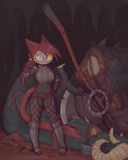 armor_plates axe decapitation female hair red_hair scale_armor solo yellow_eyes soaphisoap mythology eliza_(soaphisoap) animal_humanoid cat_humanoid dragon felid felid_humanoid feline feline_humanoid felis humanoid mammal mammal_humanoid mythological_creature mythological_scalie scalie absurd_res hi_res