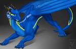 blue_body blue_scales blue_tongue claws curved_horn feral horn membrane_(anatomy) membranous_wings open_mouth scales simple_background smile solo spines standing tail teeth thumbless tongue wings yellow_eyes minerea european_mythology mythology amron dragon mythological_creature mythological_scalie scalie western_dragon 2018 digital_media_(artwork)