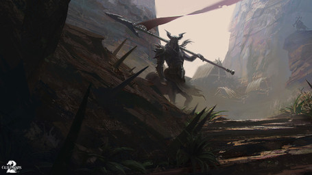 armor duo grass headgear helmet male outside plant shield solo_focus weapon unknown_artist european_mythology greek_mythology guild_wars mythology centaur equid equid_taur humanoid_taur mammal mammal_taur taur 16:9 hi_res official_art widescreen