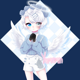 bottomwear clothing femboy flower gloves hair halo handwear heterochromia male not_furry plant rose_(flower) shirt shorts solo topwear wings yumemin angel humanoid 1:1 alpha_channel
