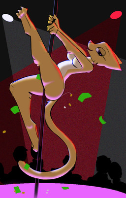 3_toes anthro audience barefoot bedroom_eyes breasts claws dancing feet female fur group looking_at_viewer money narrowed_eyes nude nude_in_front_of_audience pole pole_dancing purple_eyes seductive silhouette strip_club stripper stripper_pole tipping toe_claws toes yellow_body yellow_fur bluedraggy josycid microsoft prequel_adventure the_elder_scrolls katia_managan felid khajiit mammal