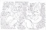 2022 anthro balls black_and_white breasts canid canine canis comic dialogue diane_foxington dreamworks duo english_text female fox genitals handjob humor long_tongue male male/female mammal monochrome mr._wolf_(the_bad_guys) nipples penile penis penis_milking sex text the_bad_guys thebigmansini tongue tongue_out traditional_media_(artwork) wolf