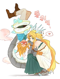 alternate_form animal_ears antlers big_tail biped blonde_eyebrows blonde_eyelashes blonde_hair blush blush_lines blushing_profusely carrying_another carrying_partner claws clothed clothed_female clothed_humanoid clothed_male clothing countershade_tail countershading crouching crystal duo ear_piercing ear_ring eyebrows eyelashes female female_humanoid frown grey_body grey_scales hair heart_symbol holding_partner horn humanoidized kiss_mark long_hair long_tail looking_at_viewer male male/female male_humanoid piercing pointy_ears pupils purple_sclera ring_piercing scales side_view simple_background size_difference speech_bubble tail tail_coil tan_body tan_skin teal_claws teal_eyes text upside_down white_background white_body white_scales vvmorivv mythology nintendo tears_of_the_kingdom the_legend_of_zelda light_dragon_(totk) link princess_zelda animal_humanoid dragon dragon_humanoid humanoid hybrid hylian mythological_creature mythological_scalie scalie wingless_dragon 2026 digital_drawing_(artwork) digital_media_(artwork) hi_res korean_text signature